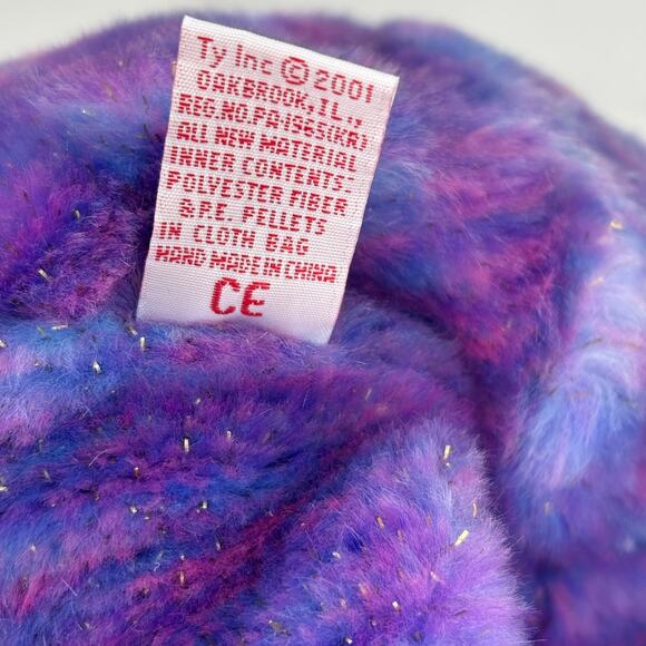 Ty Beanie Buddies Clubby IV Bear Purple Blue Tie Dye 2001 Vintage 14 Inch - Picture 12 of 12